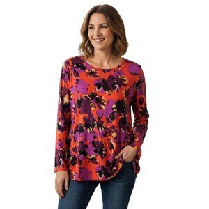 Logo Lori Goldstein Colorful Art To Wear Scoop Neck Tunic Top Size 1X